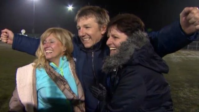 East Kilbride manager Billy Ogilvie celebrates