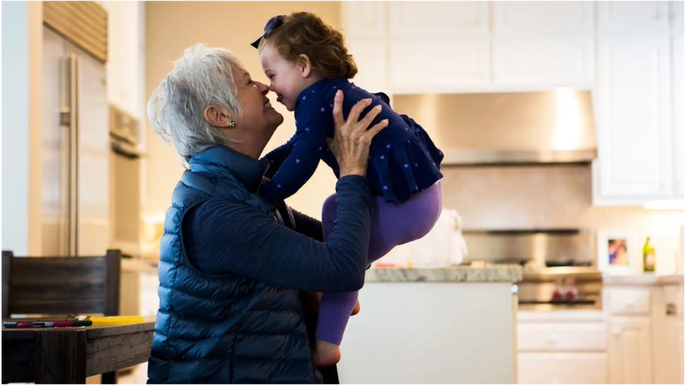 A grandmother with her grandkid