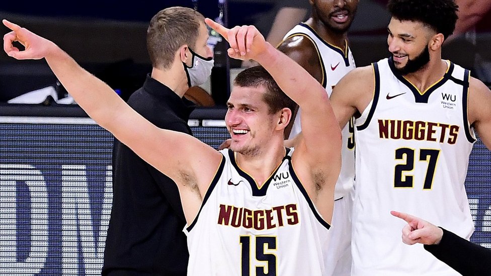 Denver Nuggets celebrate