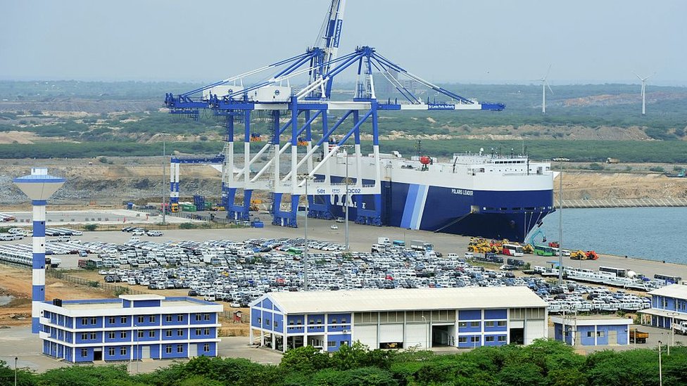 Puerto de Hambantota en Sri Lanka.