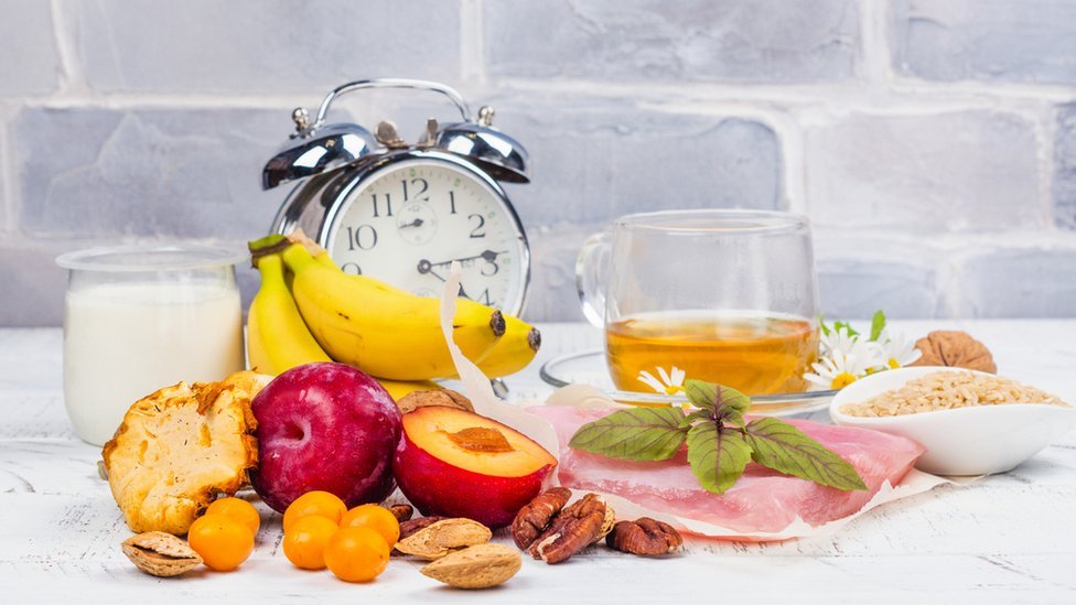 Reloj con alimentos.