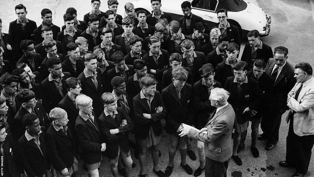 Ball boys arriving at Wimbledon in 1960