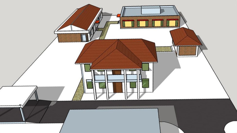 Компьютерное изображение плана жилья и поликлиники