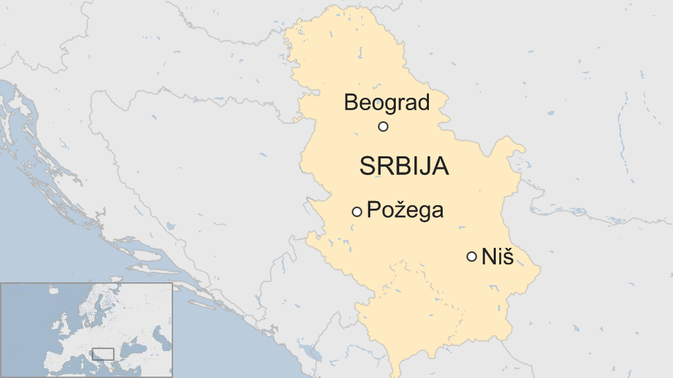 Mapa Srbije - Požega i Niš
