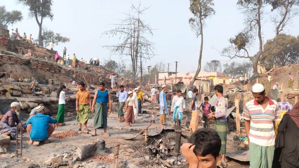 pengungsi Rohingya, kebakaran di kamp pengungsi Rohingya