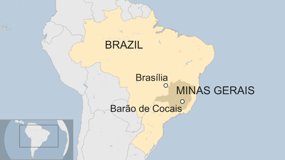 Карта Бразилии с выделением Barao de Cocais