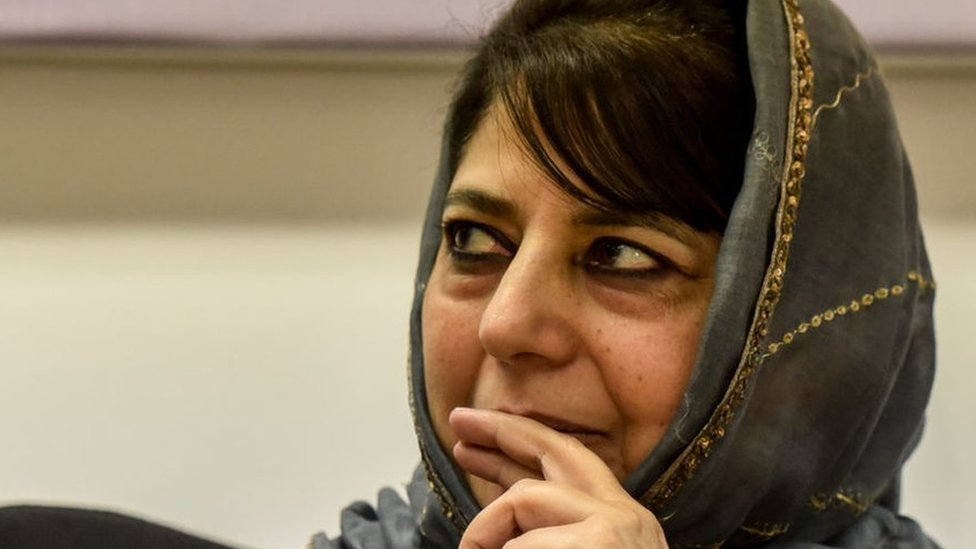 Former Chief Minister of Jammu and Kashmir Mehbooba Mufti speaking during an event on December 14, 2018