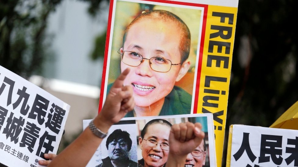 Protestas en reclamo de la liberación de Liu Xia.