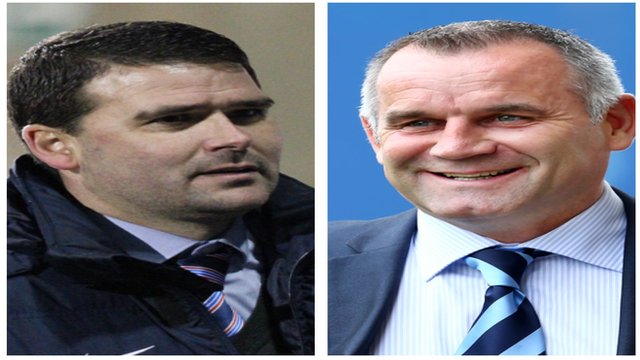 Linfield manager David Healy and Ballymena United manager Glenn Ferguson