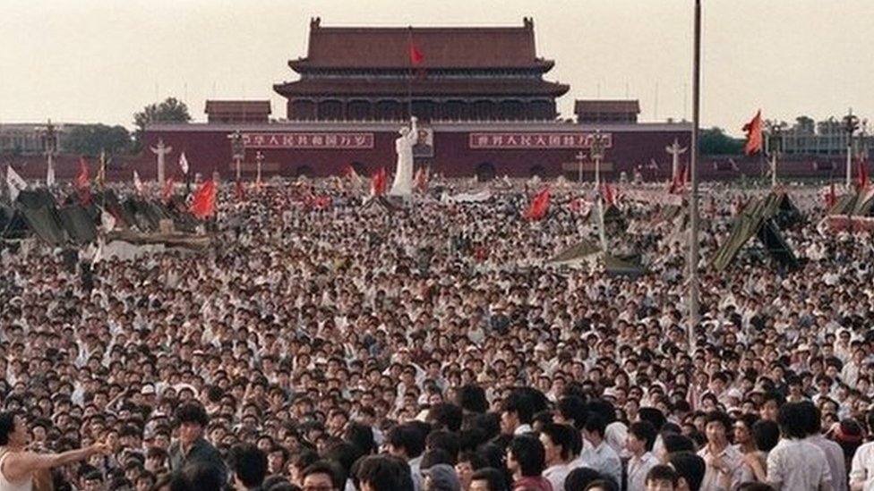 Plaza de Tiananmen en 1989