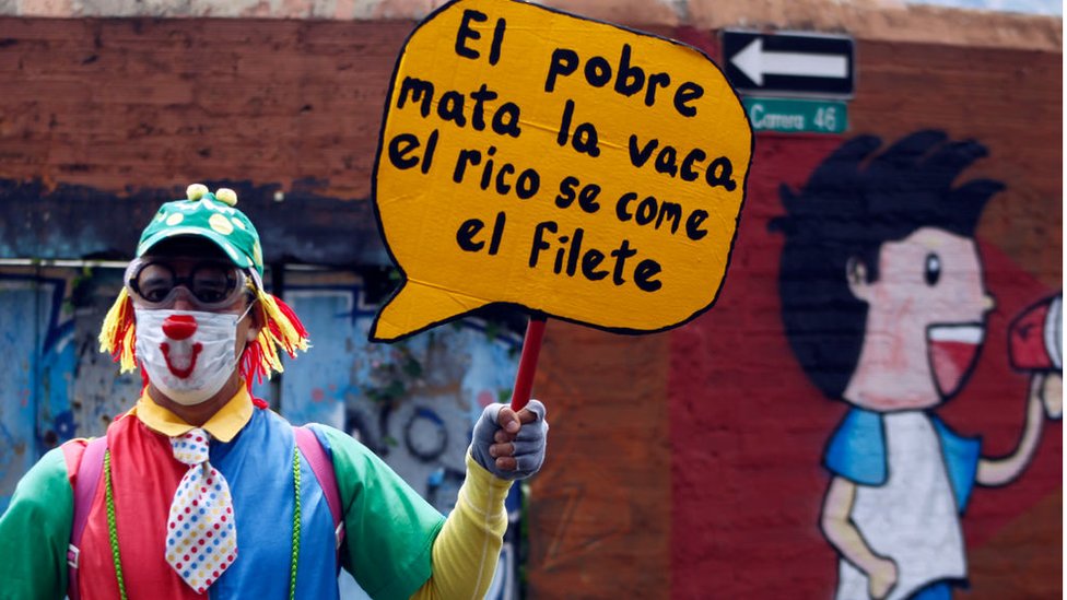 Manifestante en Medellín.