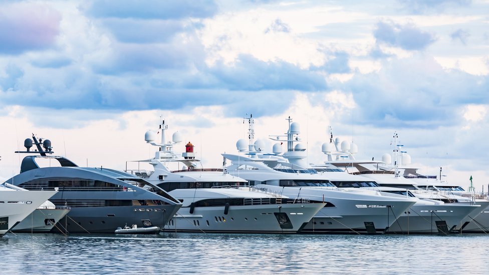 Cote d'Azur yachts docked
