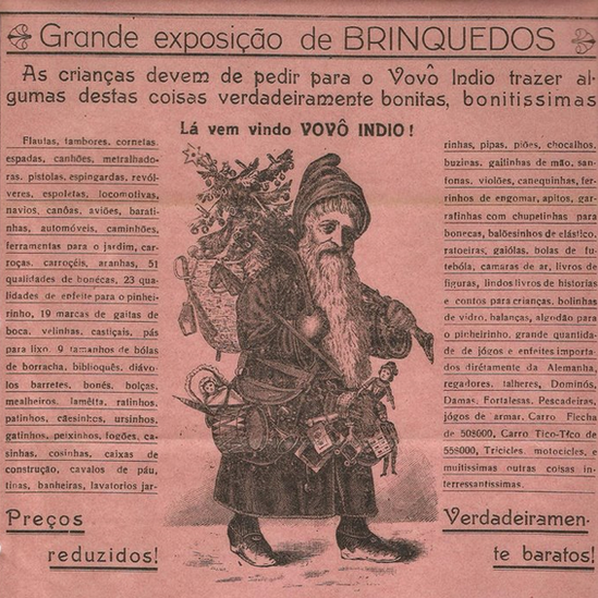 Anúncio de jornal com imagem do Vovó Índio