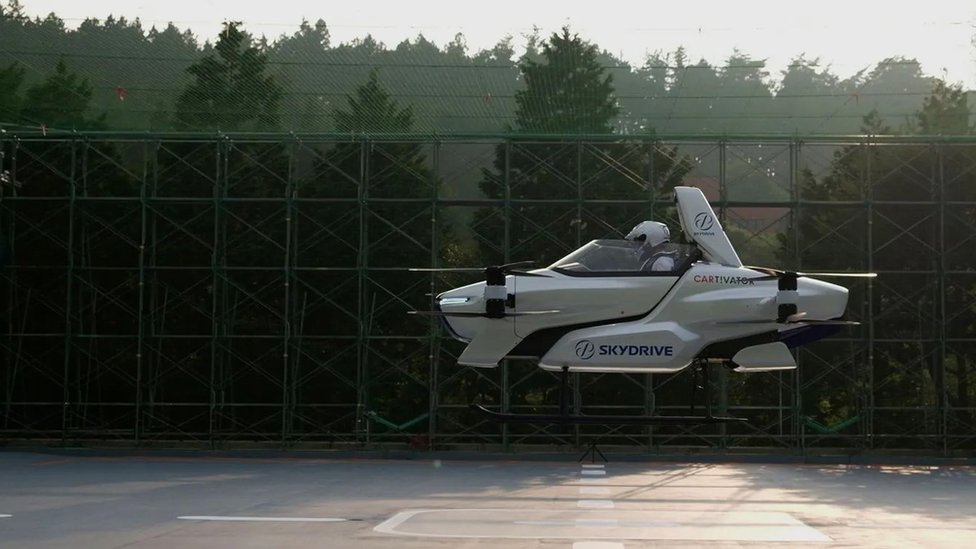 The SD-03, a manned flying car, takes a test flight in Japan in August 2020
