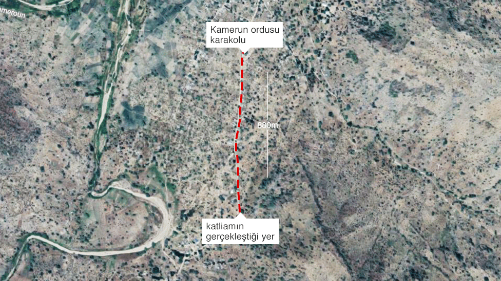 Kamerun ordusu karaokulu ve katliamın gerçekleştiği yer