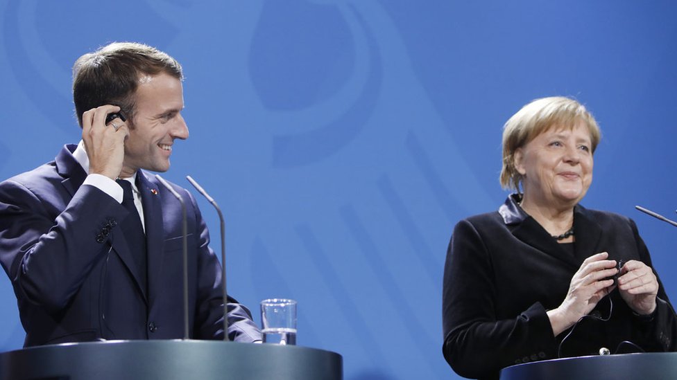 Macron ve Merkel ortak basın toplantısında