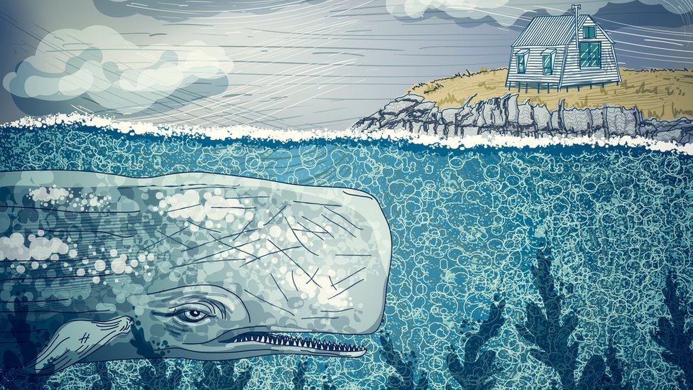 Džinovski kit u okeanu