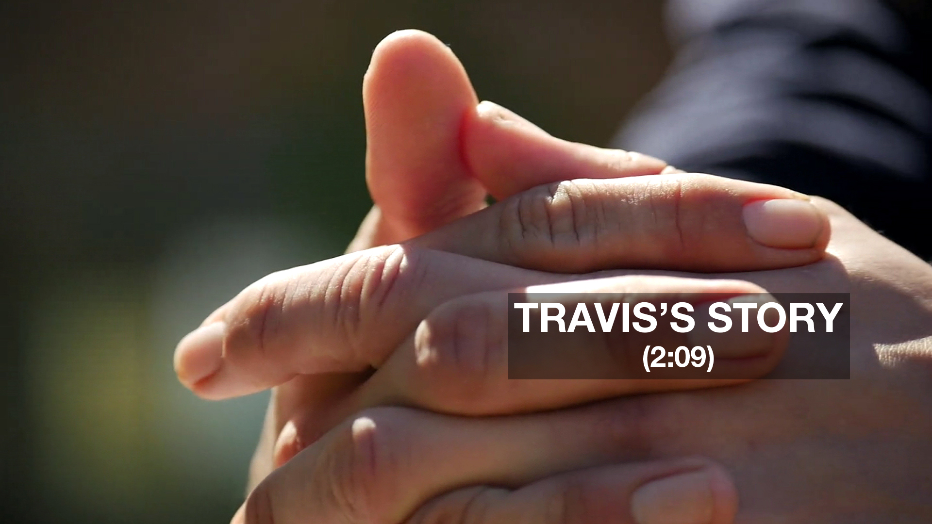 Hands of former ketamine user Travis