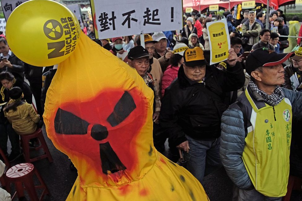 Taiwan tiene plantas nucleares, contras las que ha habido protestas. Protestas contra la energía nuclear en Taiwán