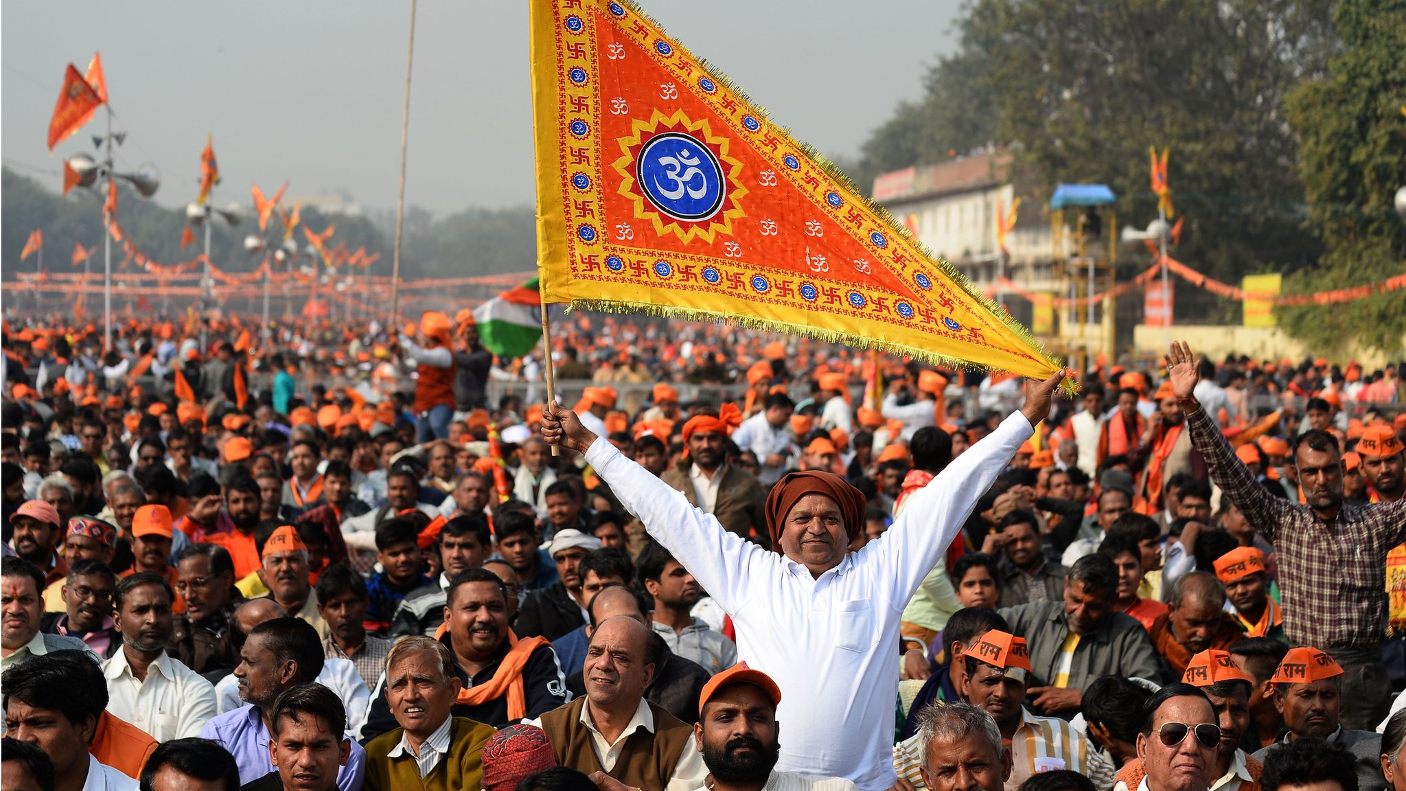 Ayodhya: Thousands rally in Delhi over disputed religious site
