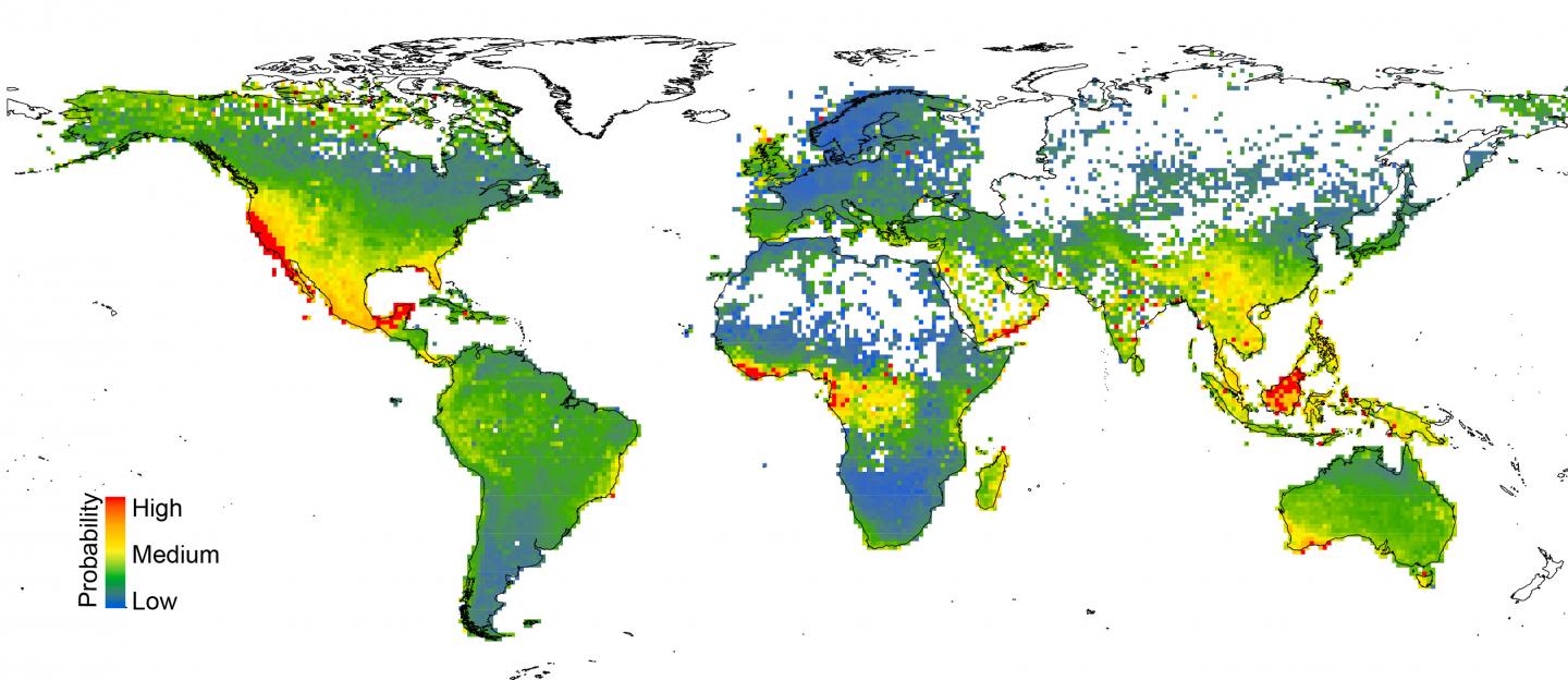 Mapa de regiones con probabilidad de necesidad de conservación