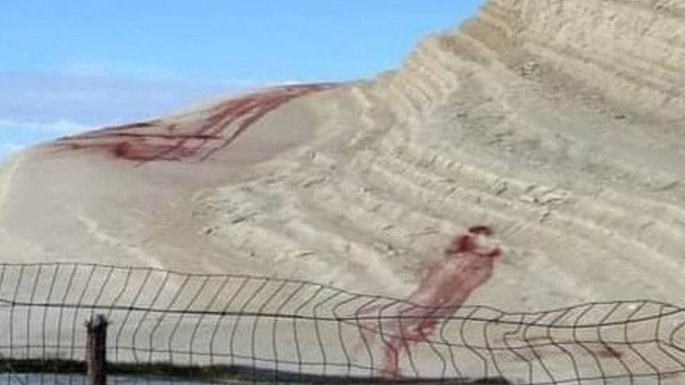 Scala dei Turchi: Sicily's famed cliffs streaked red by vandals