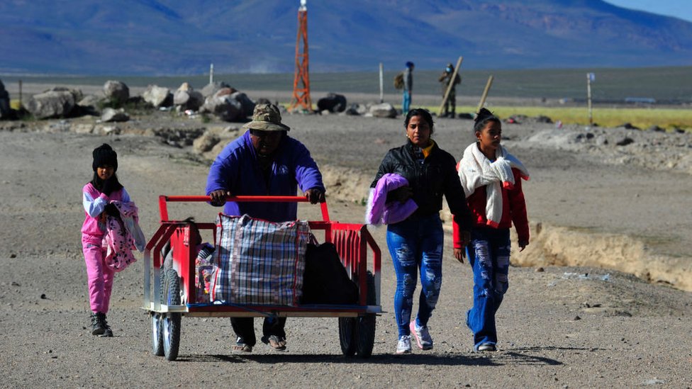 Migrantes en Colchane, Chile
