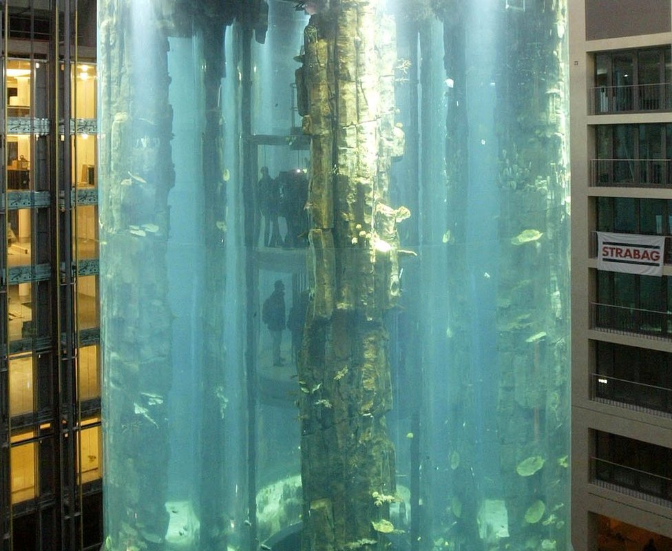 O aquário AquaDom no Hotel Radisson Blu, em Berlim