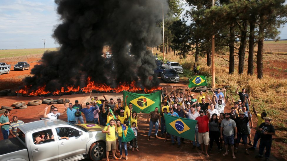 Protesta de seguidores de Bolsonaro.