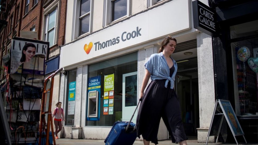 A Thomas Cook travel agent shop