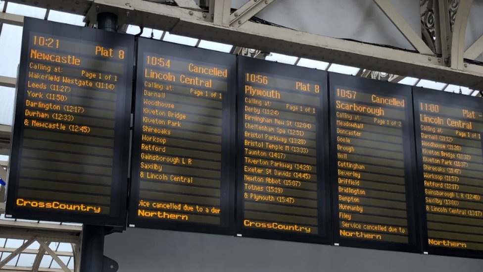 Cancellations at Sheffield train station
