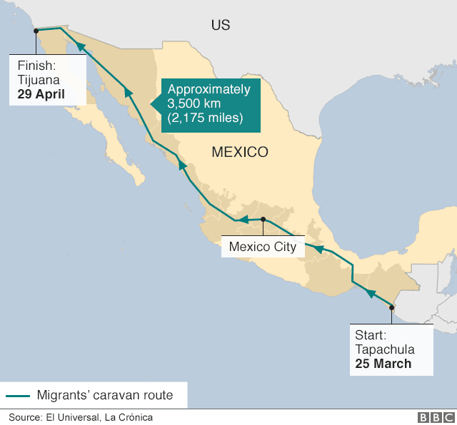 Карта маршрута мигрантов