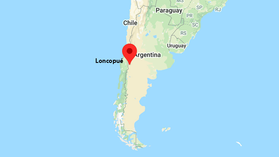 Mapa de Argentina que muestra la ubicación de Loncopué