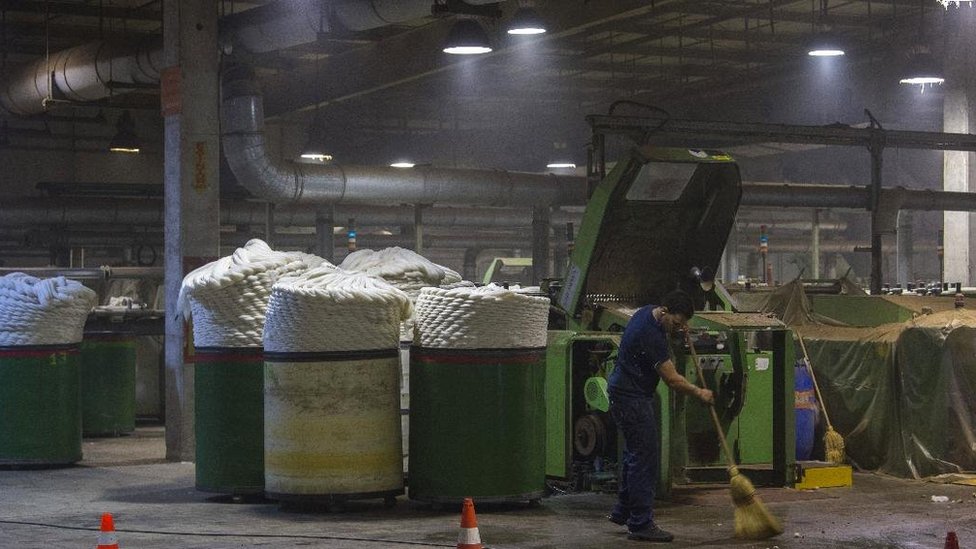 Fábrica de lanas en Uruguay.
