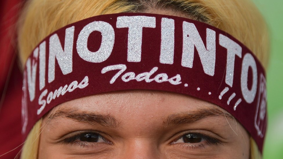 Tanto jugadores como aficionados se unieron bajo el lema que identifica la selección nacional: "Vinotinto somos todos...!!!". Una aficionada venezolana