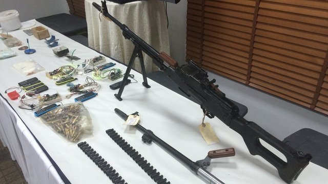 Weapons recovered in anti-terror operations in Manama