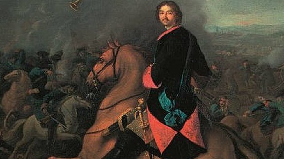 رسم لبطرس الأكبر خلال معركة بولتافا