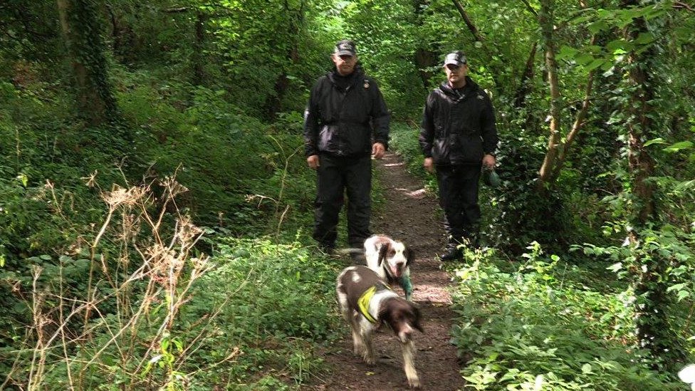 Полиция ищет с собаками