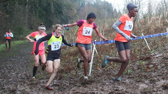 The athletes had to battle through muddy conditions in Antrim