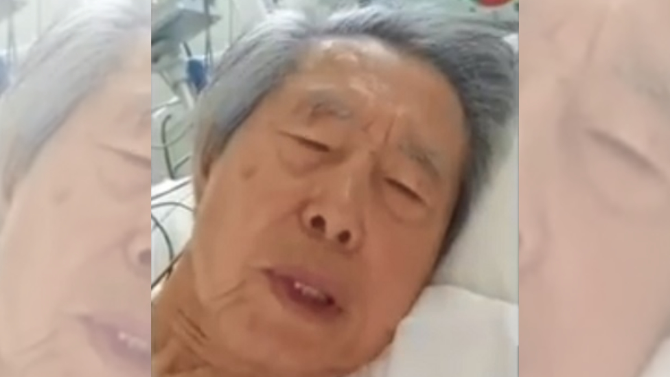 Captura de pantalla de un video de Alberto Fujimori.