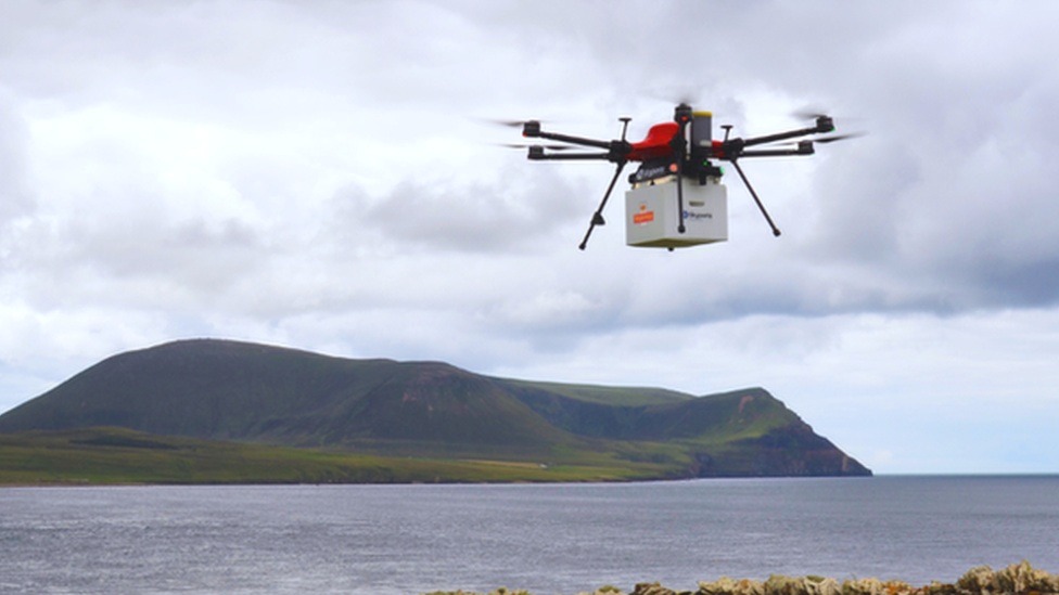 UK's first drone mail service begins in Orkney