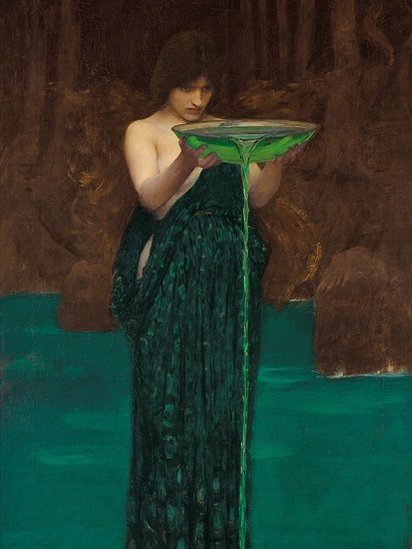 Painting: Circe Invidiosa, 1892. Found in the collection of the Art Gallery of South Australia.