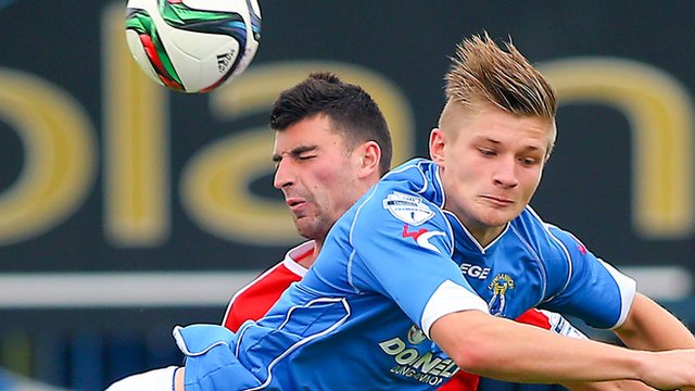 Action from Dungannon Swifts against Cliftonville