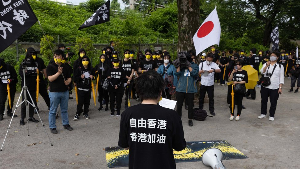 日本東京街頭一群聲援香港示威者集會（12/6/2022）