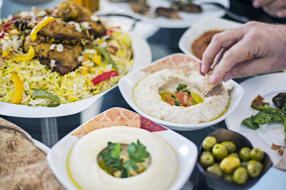 mezze meal on a table