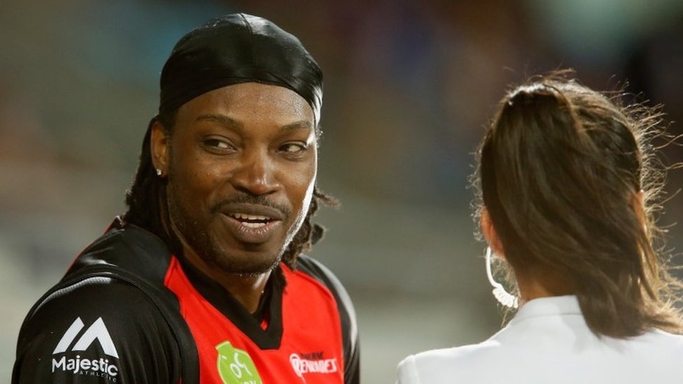 South Indian Girl Big Boobs - Chris Gayle fined in Big Bash League reporter 'sexism' row - BBC News
