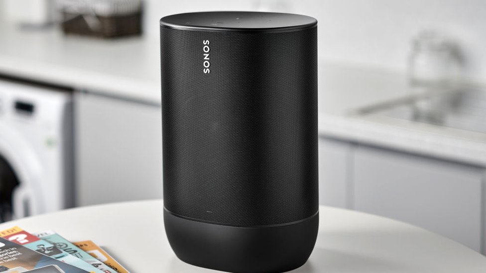 A Sonos Move smart speaker