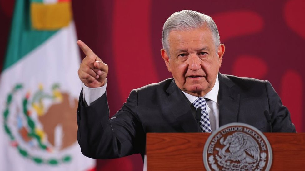 O presidente López Obrador