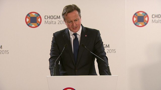 David Cameron making a speech in Malta