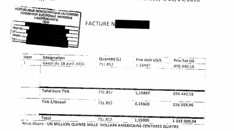 Kwitansi senilai US$1juta dari komisi pemilihan.